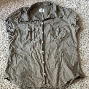 H&M Olive Green Button-Up Shirt L.O.G.G.